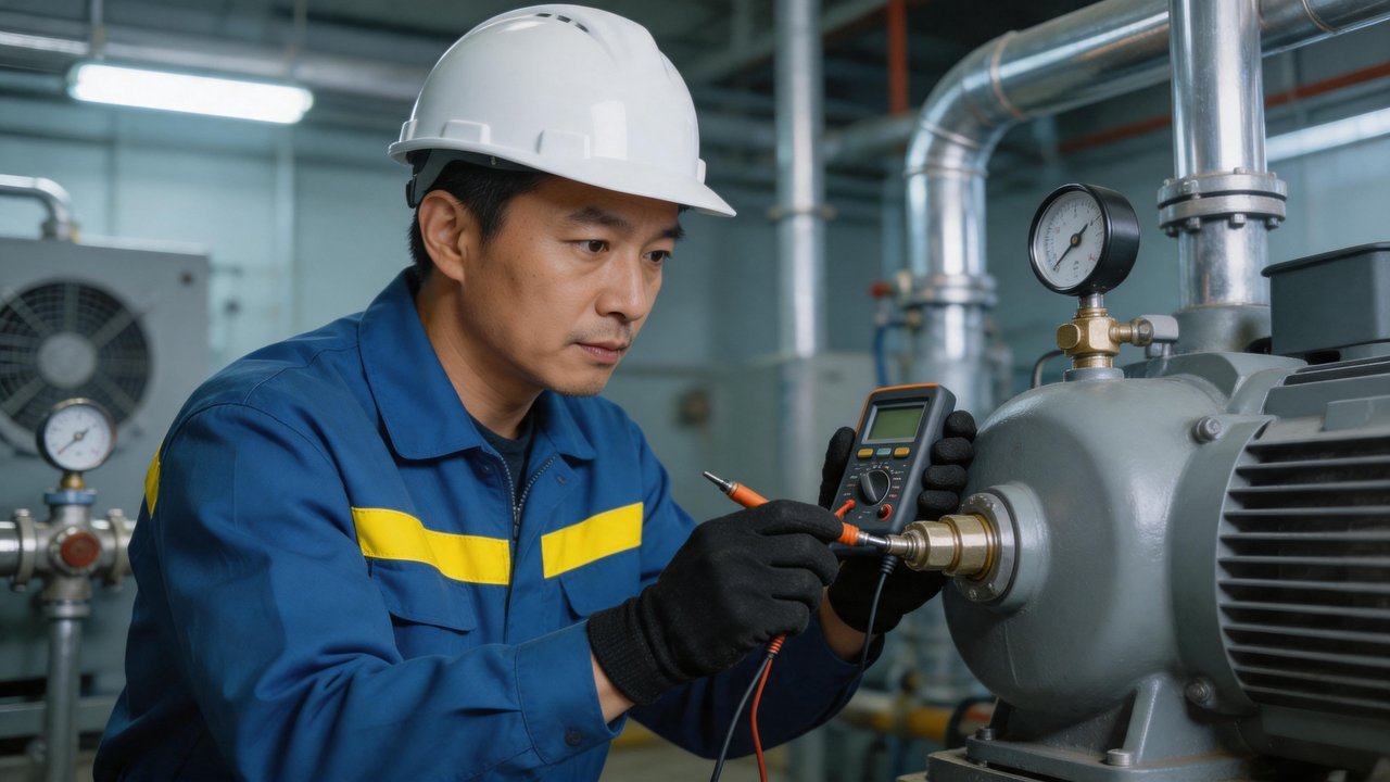 维修人员检修制冷设备