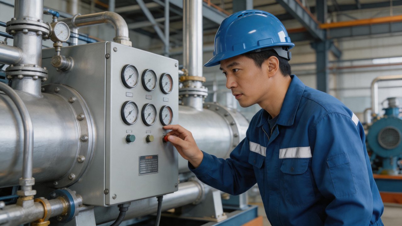 压缩机检修现场