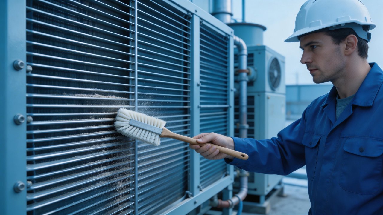 冷凝器翅片清洗操作