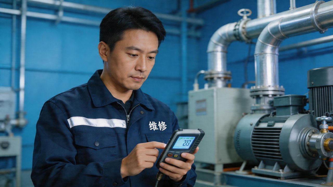 维修工程师检查设备