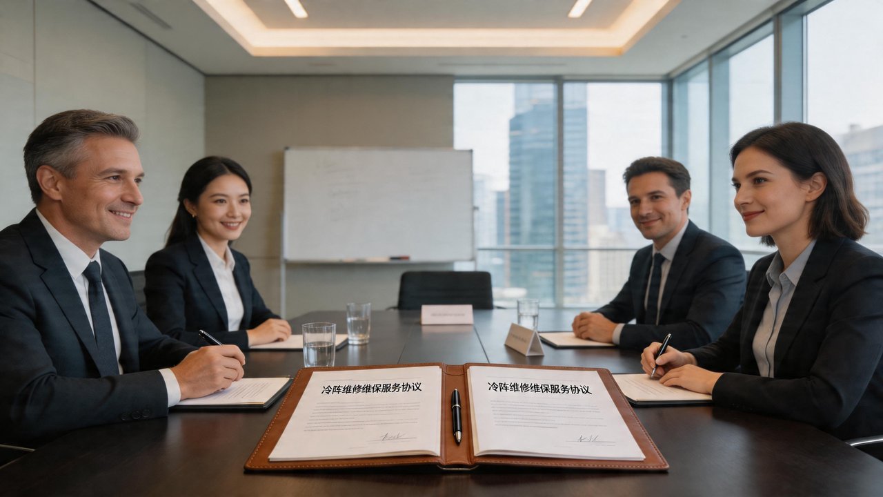冷库维修合同签约场景