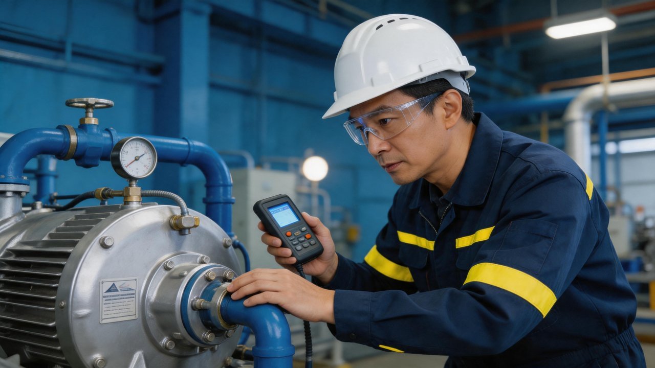 维修工程师检查制冷设备