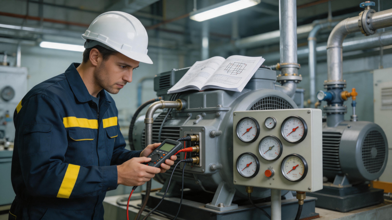 维修技术人员检查设备