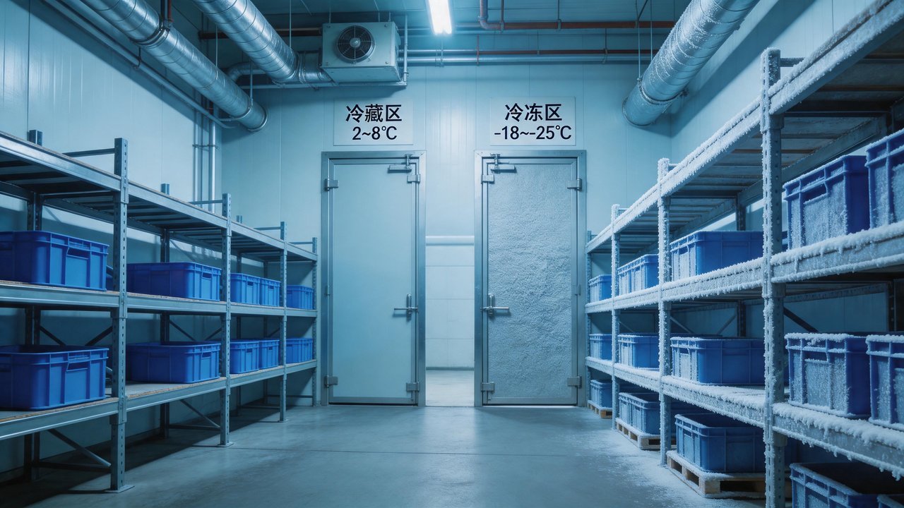 双温冷库内部场景