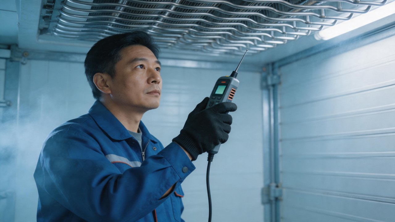 维修人员检查设备