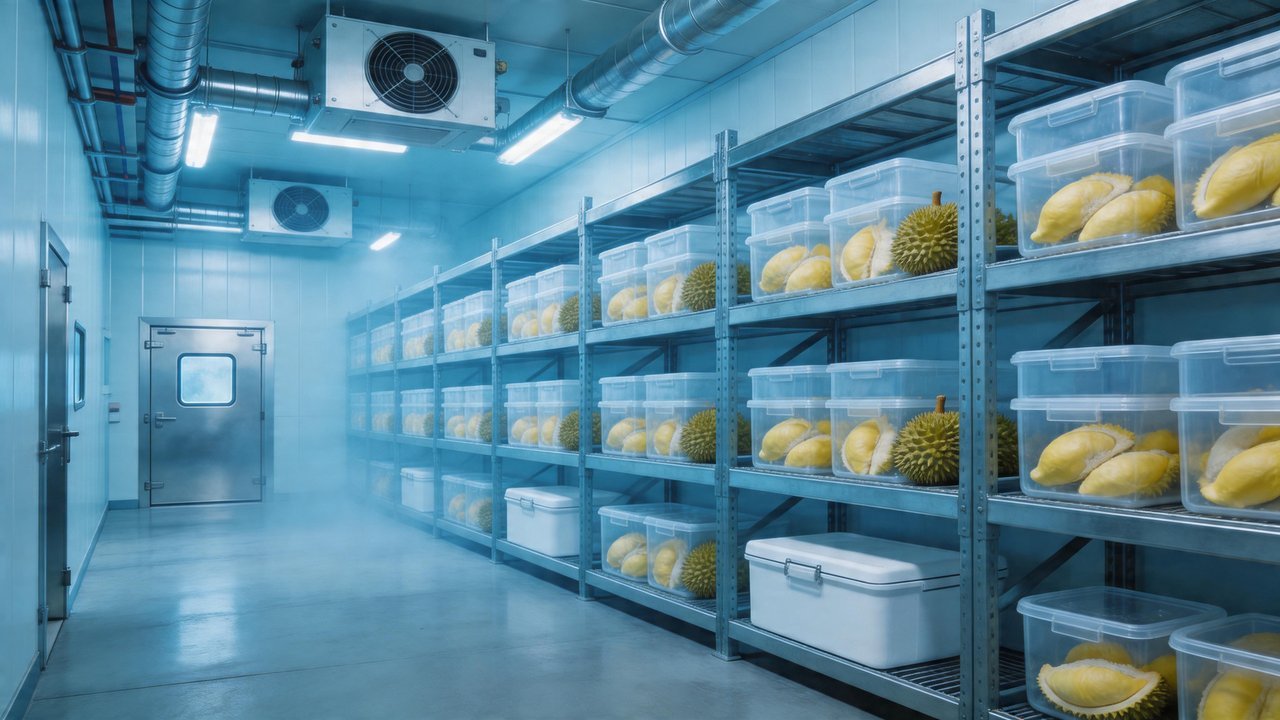 榴莲冷库内部场景
