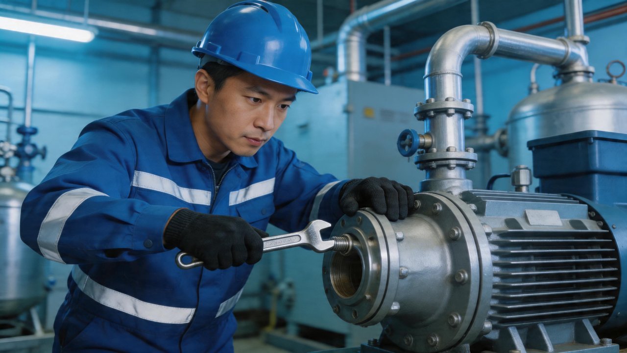 维修人员检修设备