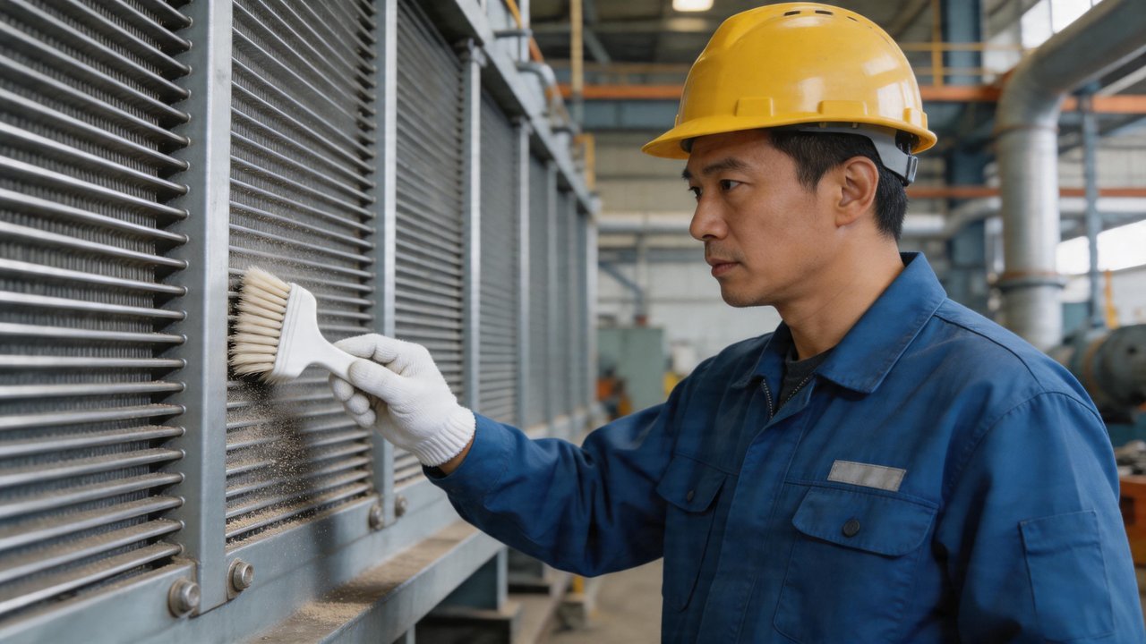 冷凝器散热片清理维护