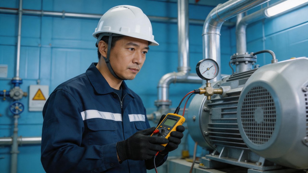 维修师傅检查设备