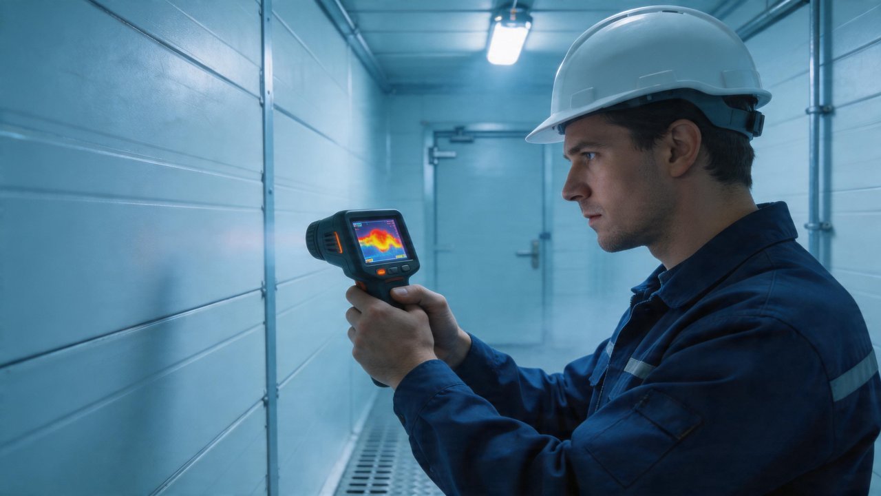 冷库库板检修现场