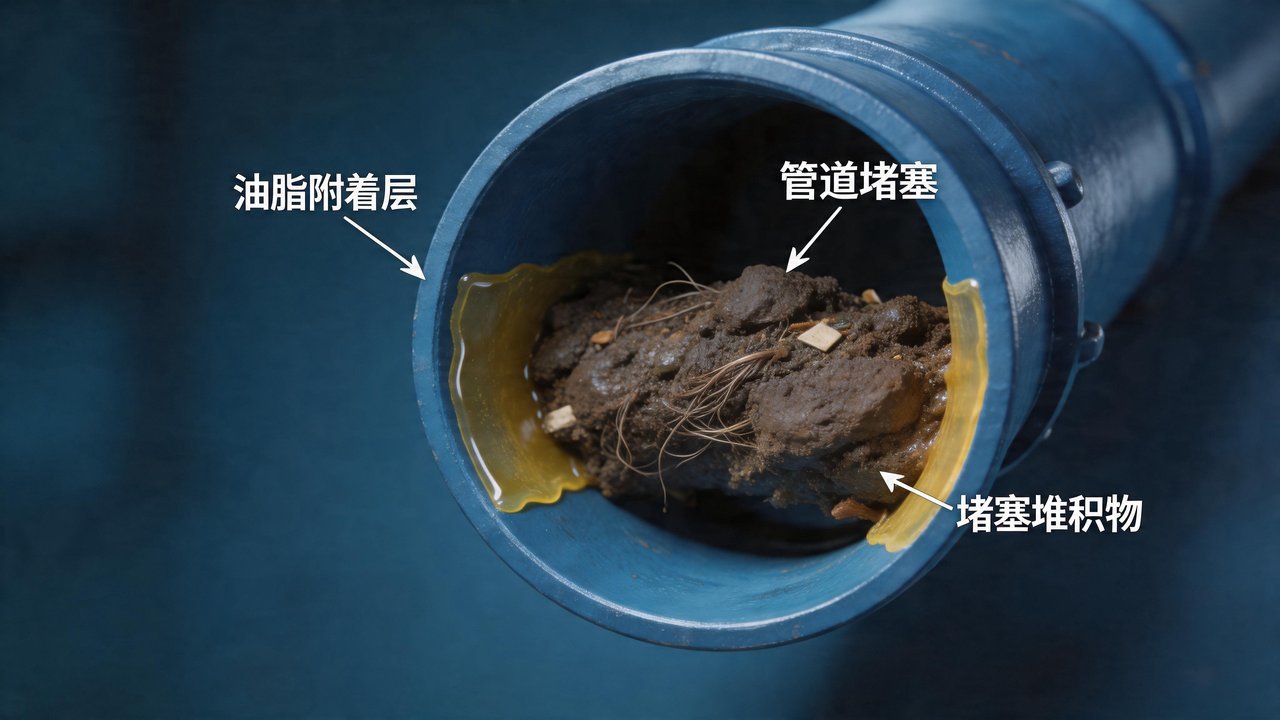 排水管堵塞示意