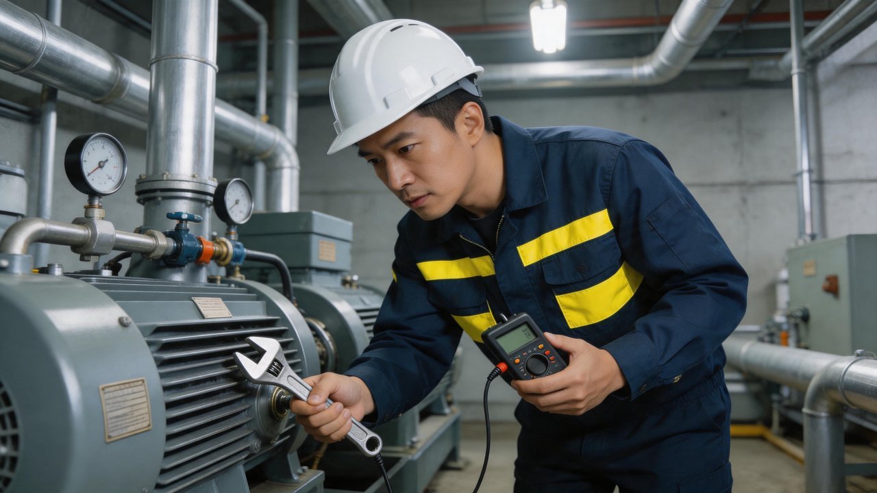 制冷设备检修现场