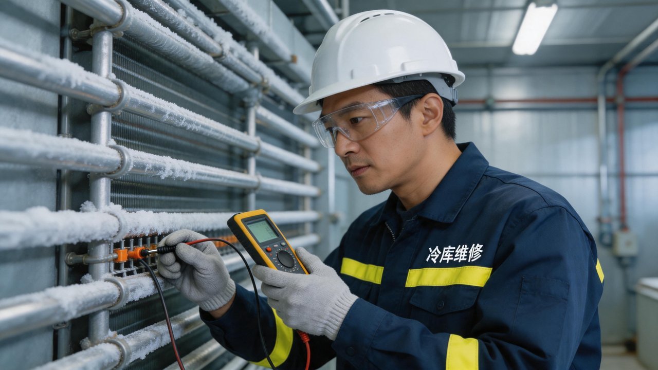 维修人员检查除霜系统