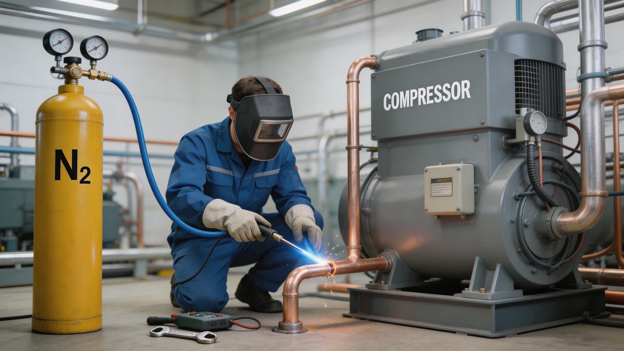 制冷剂泄漏修复焊接场景