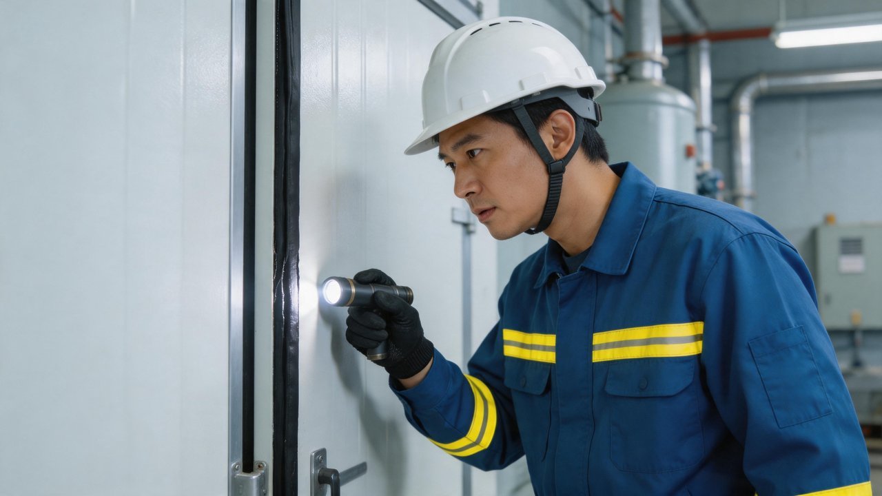 维修技师检查密封条