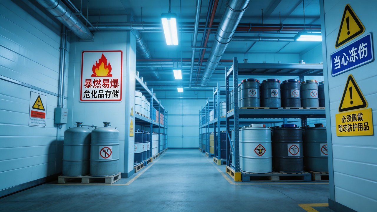 危化品冷库内部场景