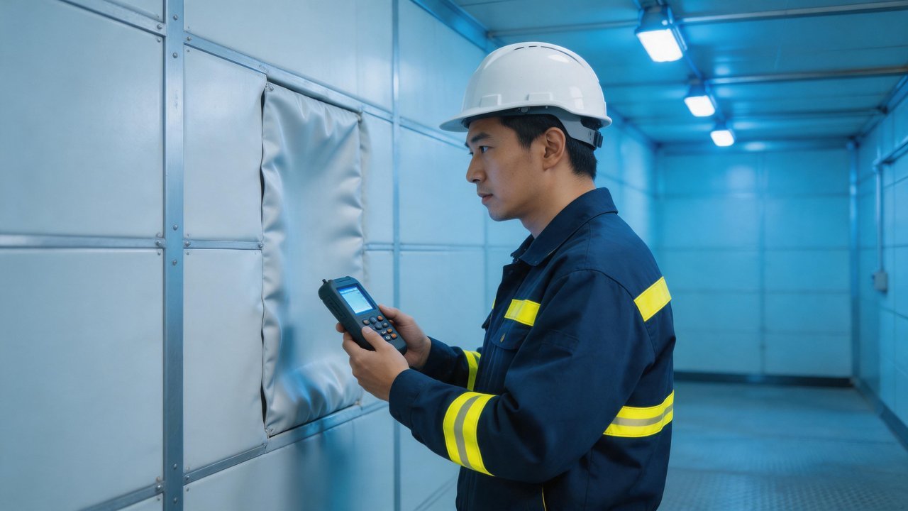 维修工程师检查库板凹陷问题