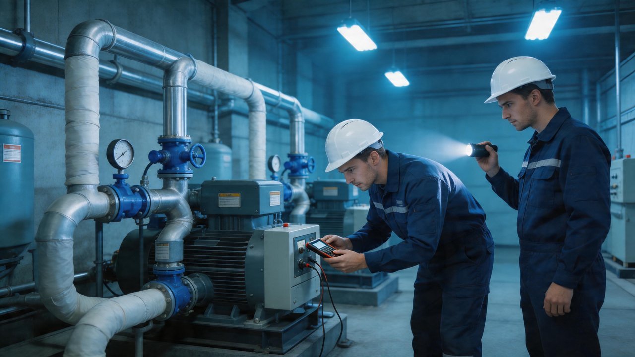 制冷系统检修现场