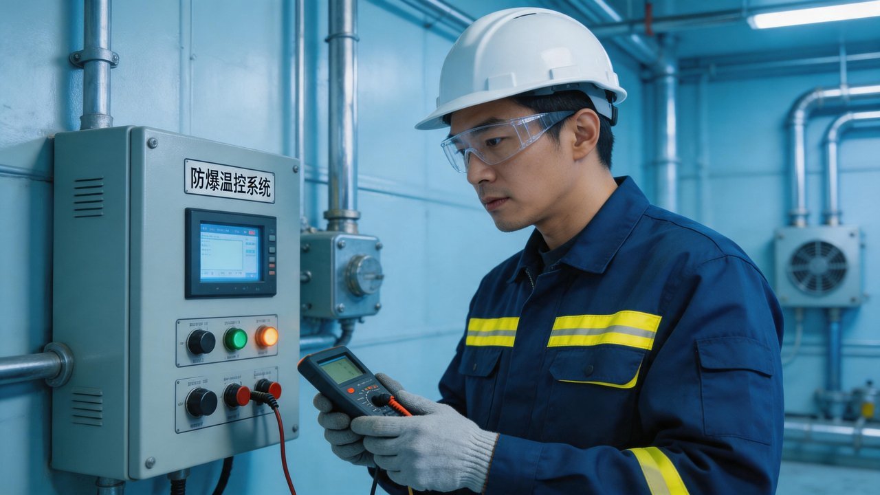维修工程师检查防爆温控系统