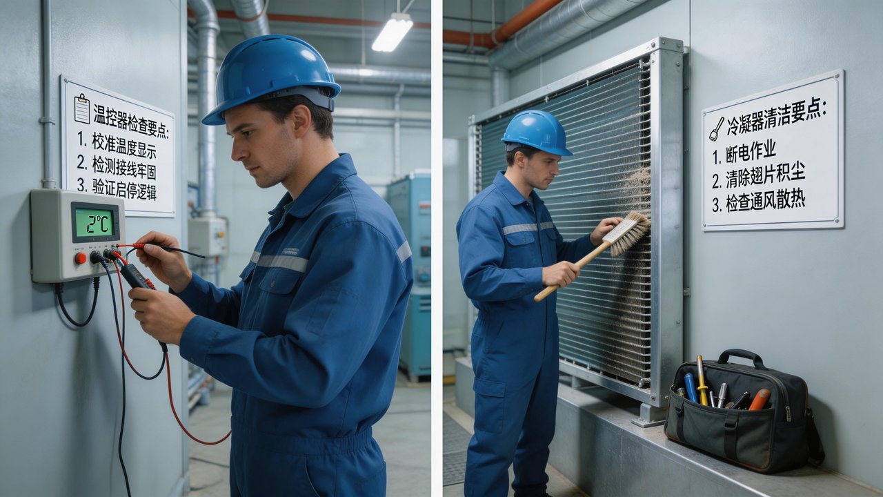 冷库设备检修现场