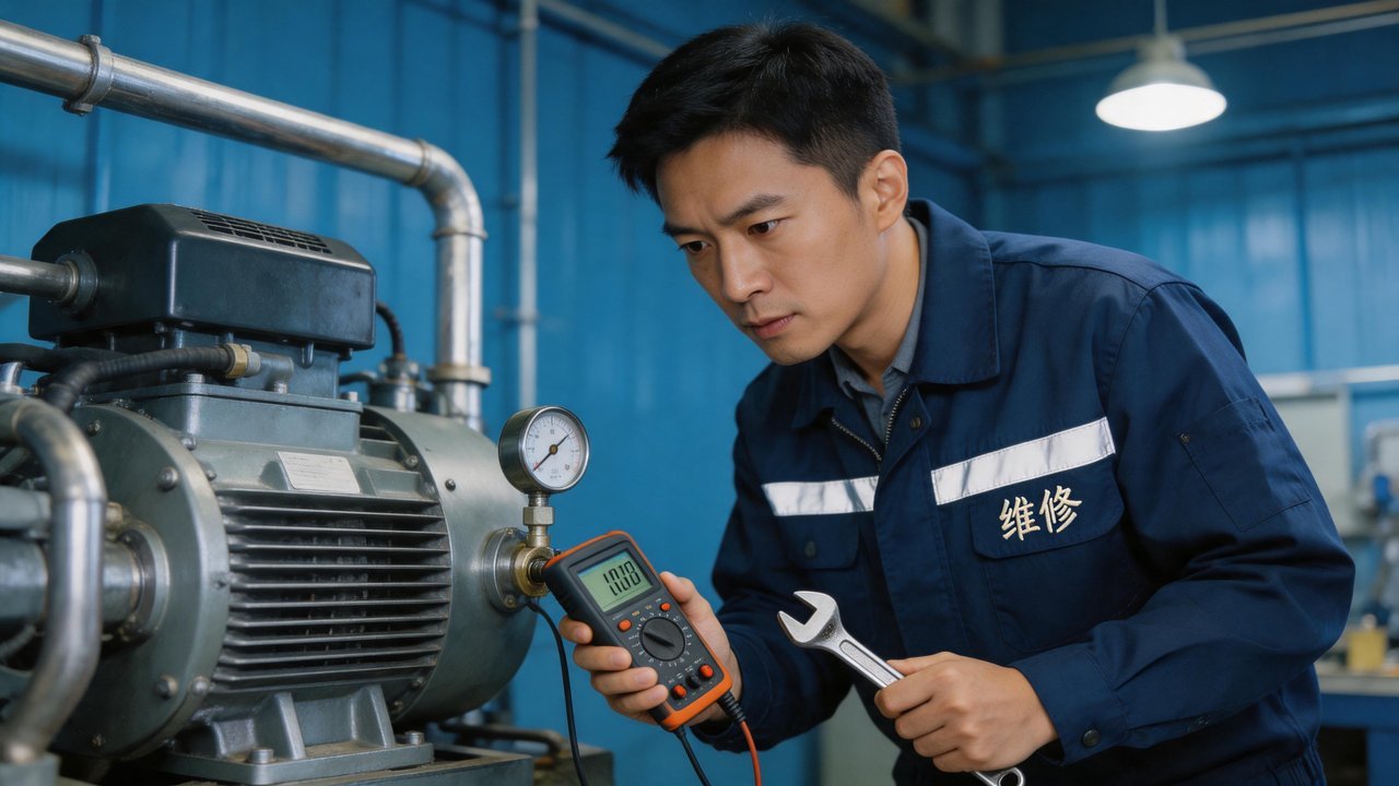 维修工程师检查制冷设备