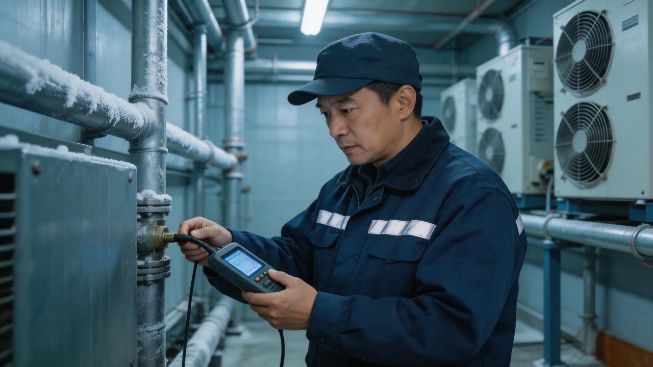 维修师傅现场排查故障