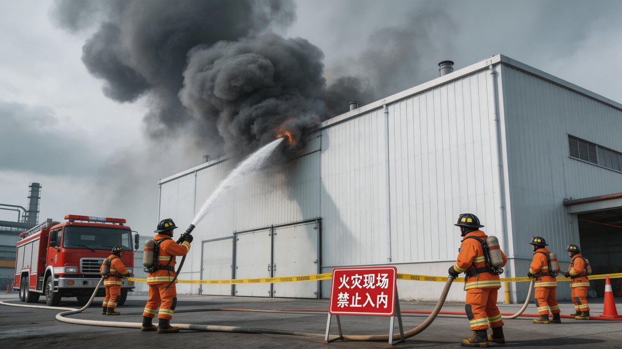 冷库火灾事故现场