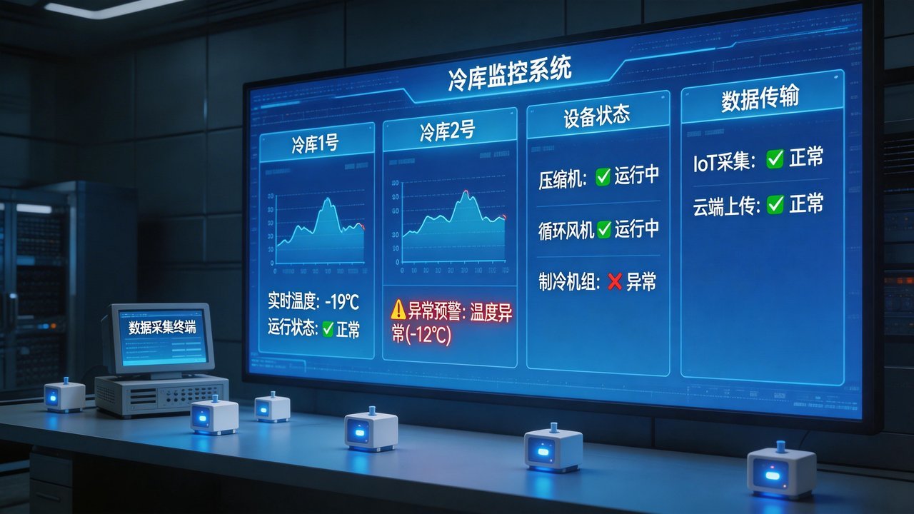 智能冷库监控系统：实时温度、设备状态、异常预警