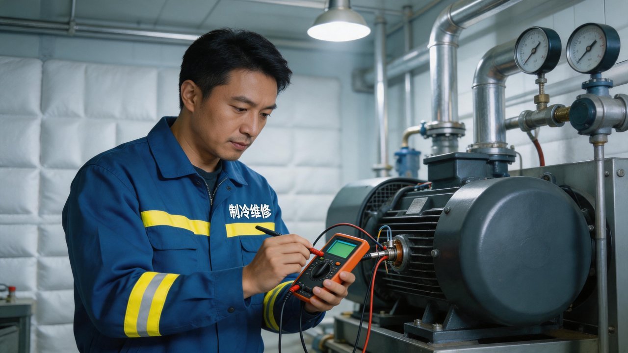 维修工程师检修制冷设备