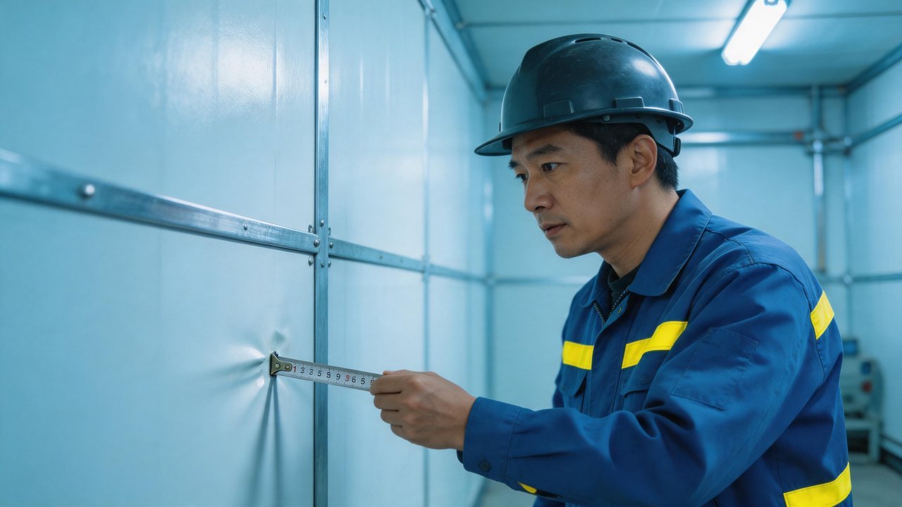 维修人员检查库板