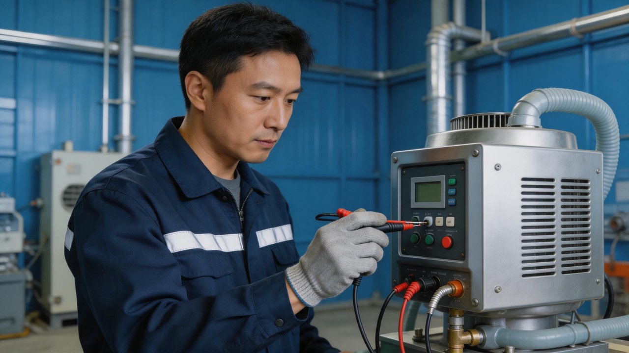 维修师傅检查加湿器