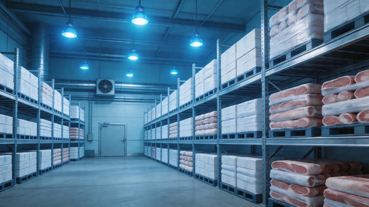 肉类冷库内部场景
