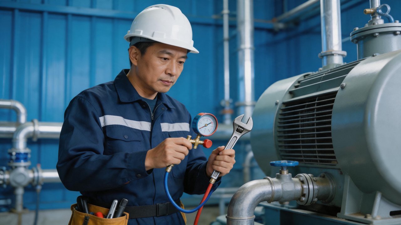 维修人员检修设备