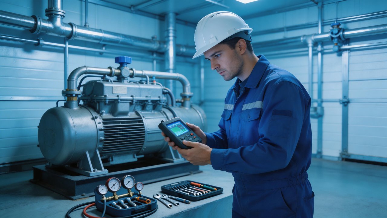 制冷设备检测维修现场