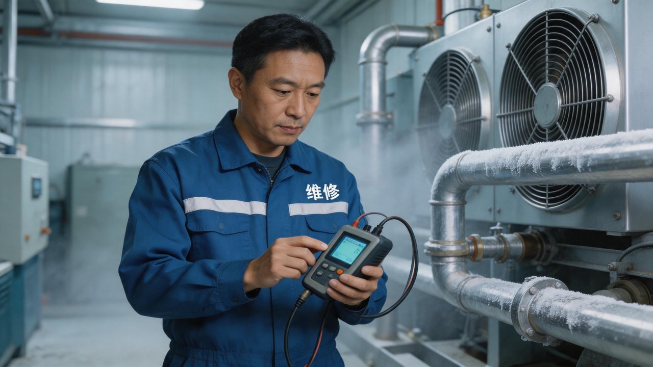 维修工程师检查设备