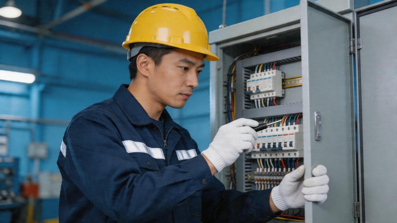 维修电工检修配电箱