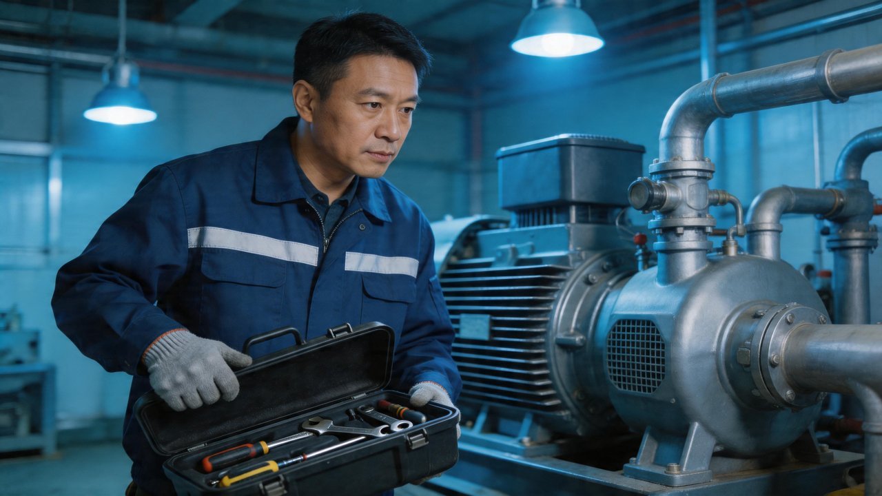 维修师傅检修压缩机