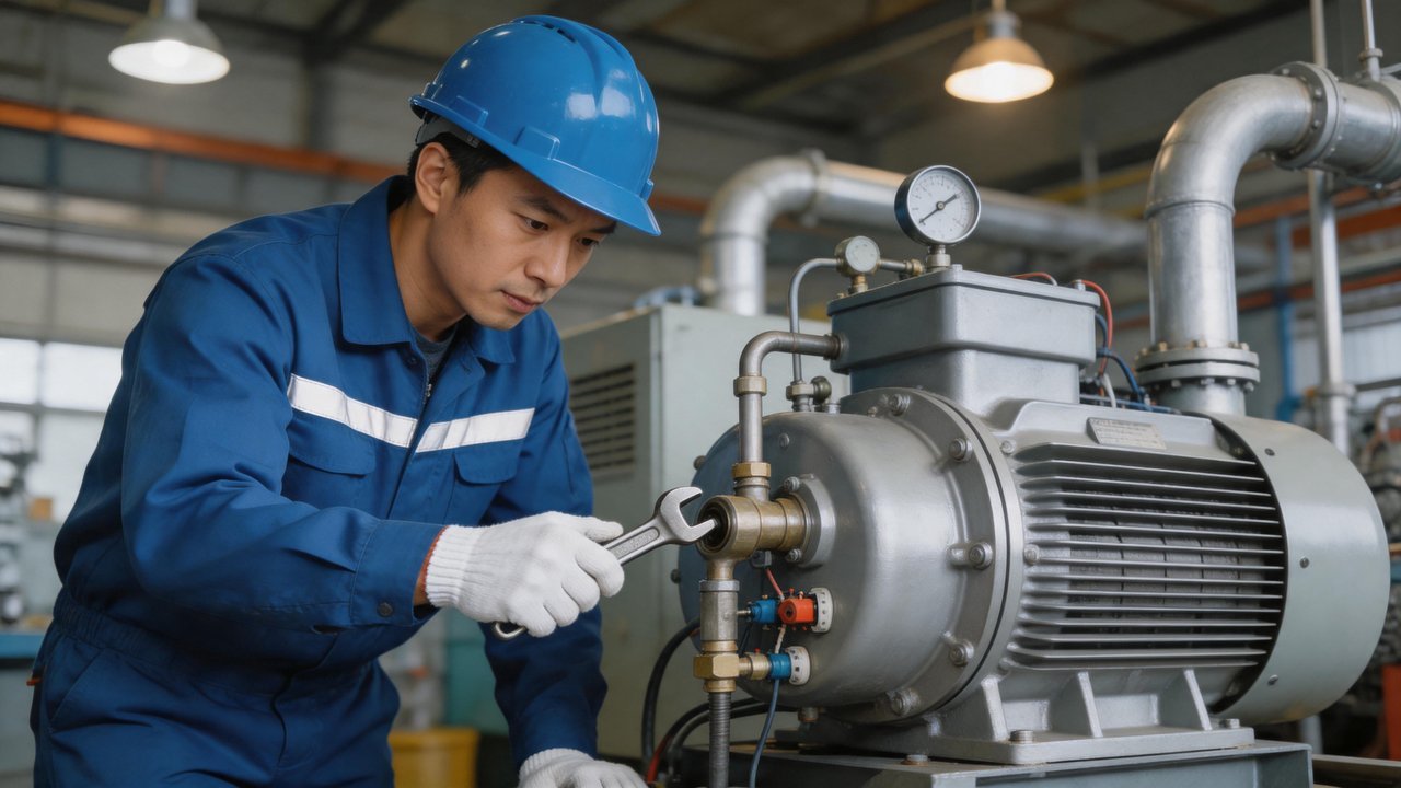 维修人员检修制冷设备