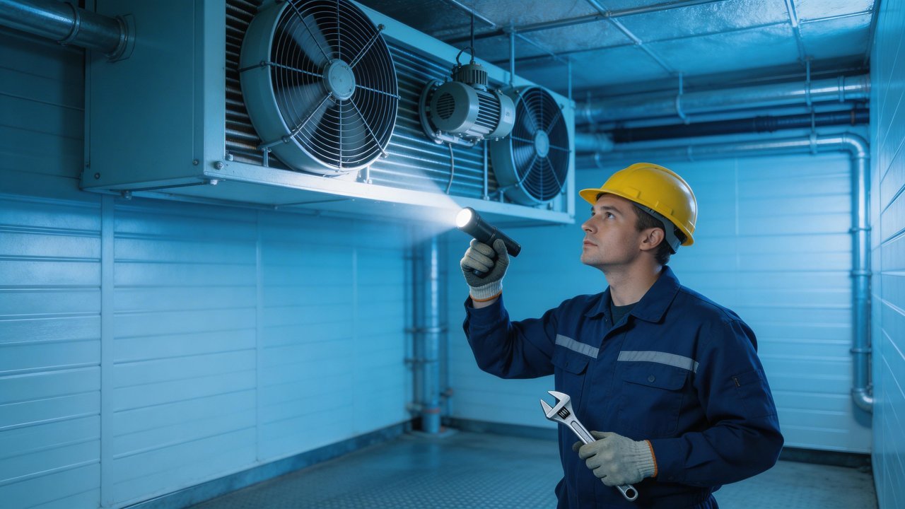 蒸发风机检修现场