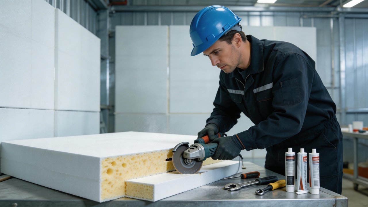 冷库保温层维修现场