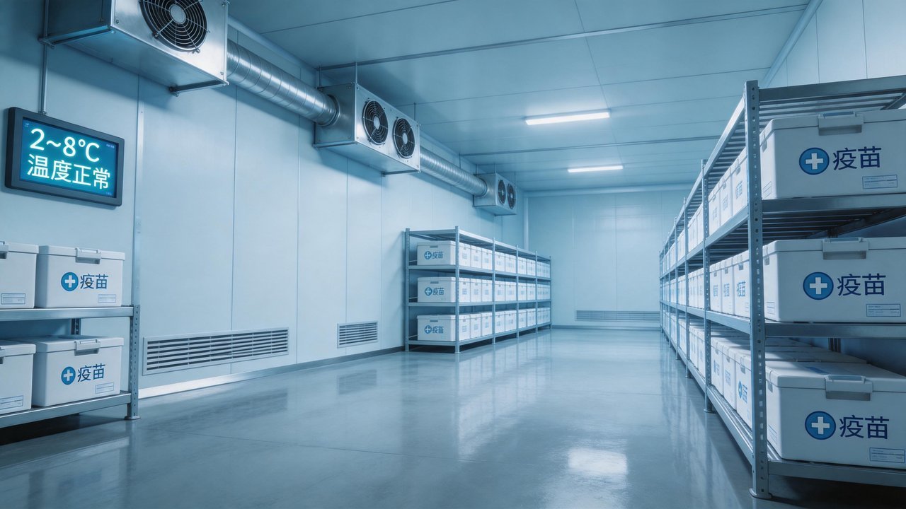 疫苗冷库内部场景