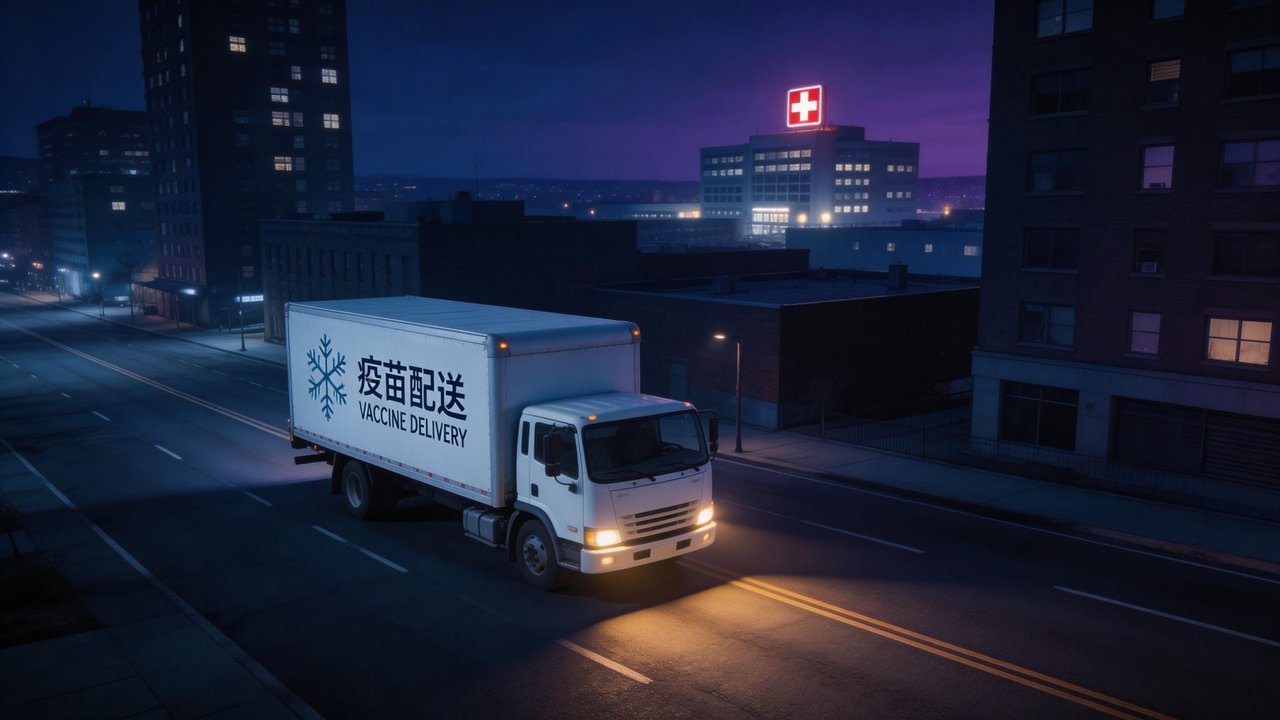 深夜无人冷链车独自完成配送任务