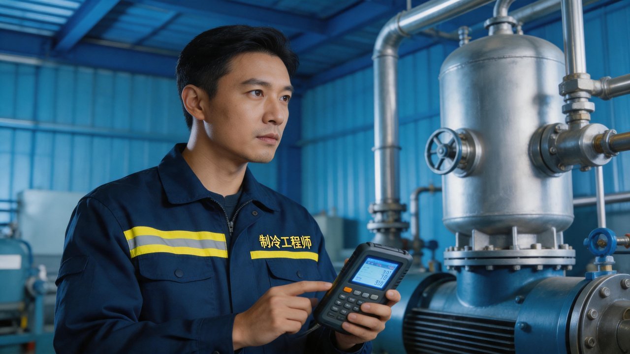 中国制冷工程师检查压缩机设备