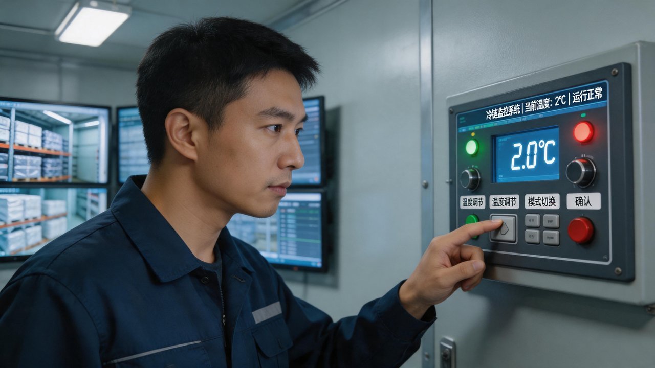 技术人员操作温控系统
