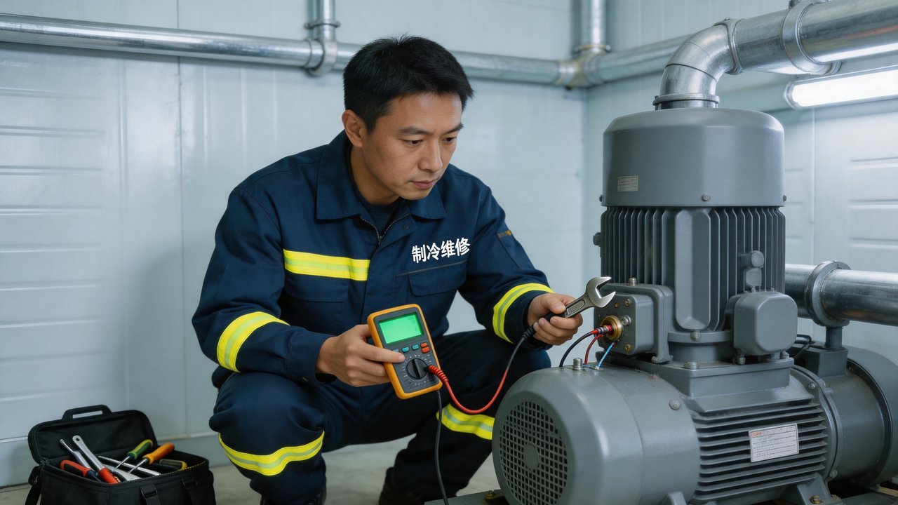 维修工程师检修压缩机