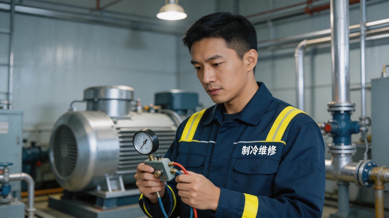 维修工程师检查设备