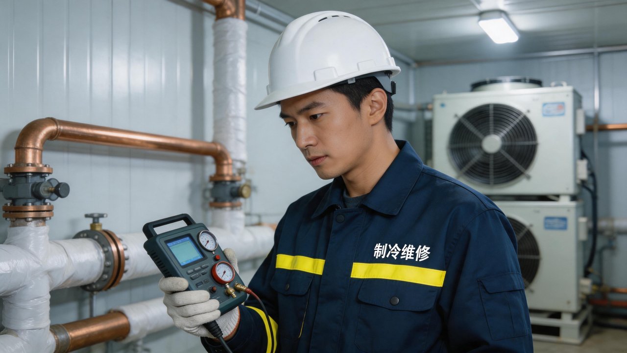 维修工程师检查设备