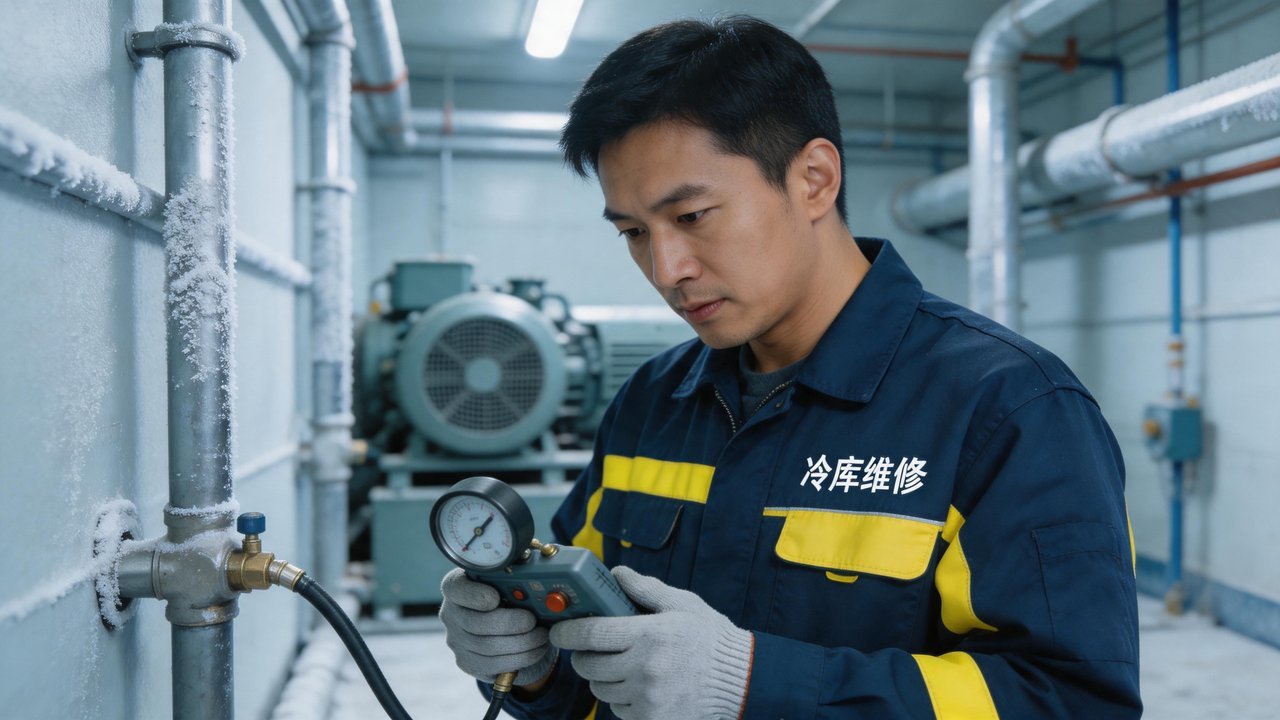 维修工程师检查设备