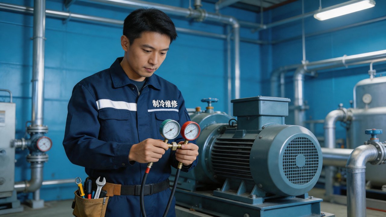 维修工程师检查设备