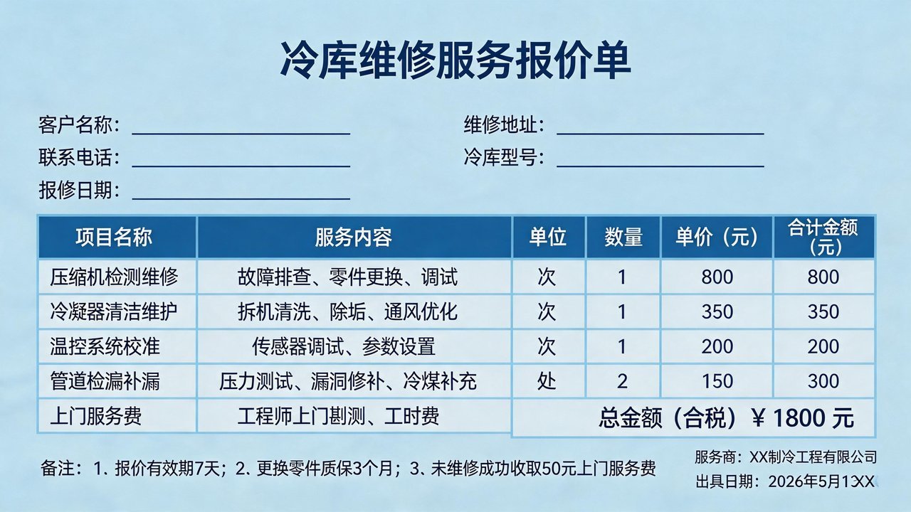 维修费用明细